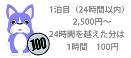 1時間100円のワンコインペットホテル